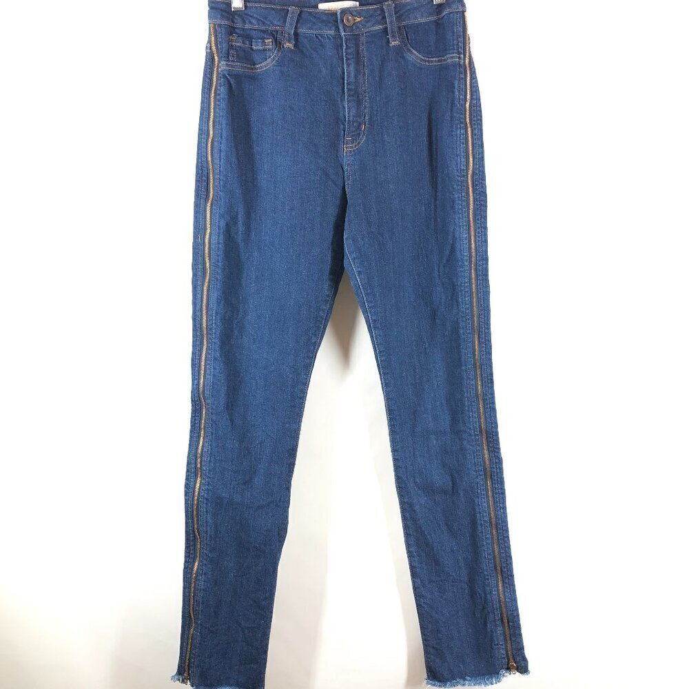 Aphrodite Raw Hem Straight Jeans With Zippered Legs Size 9(29)